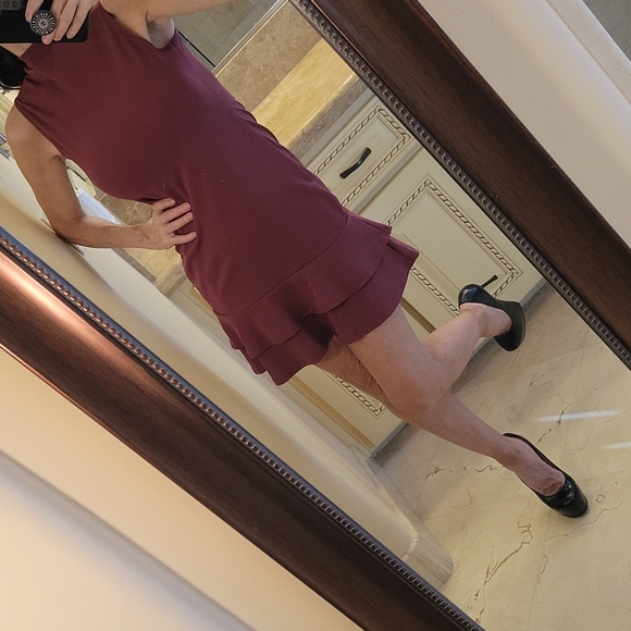 Boohoo cute deep burgandy mock turtleneck dress, Sz 6(XS) - Picture 11 of 16